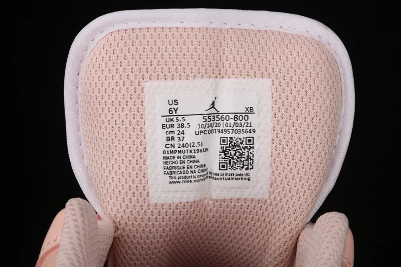 All categories Air Jordan Jordan series basketball shoes Air Jordan 1 Low G version pure original Air Jordan 1 Low AJ1 Joe 1 Arctic pink low-top basketball shoes 553560-800